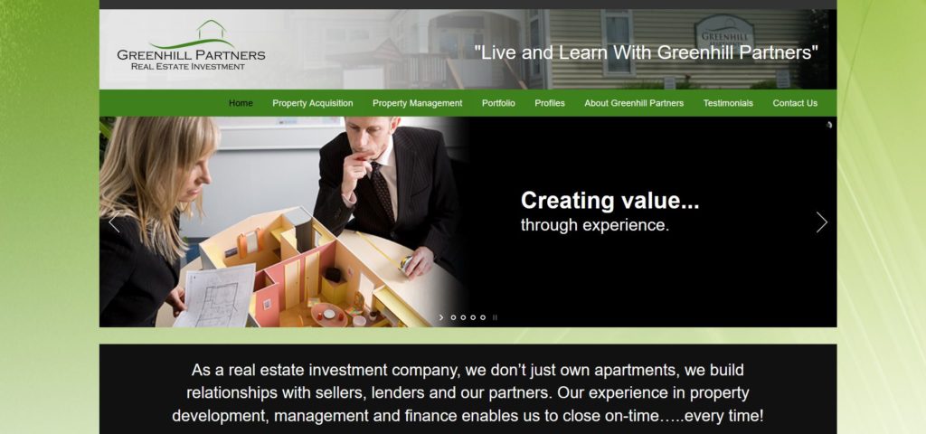 Greenhill Partners Real Estate Investment Website