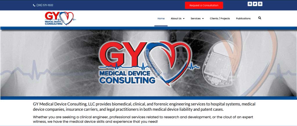 Medical Device Consulting Website