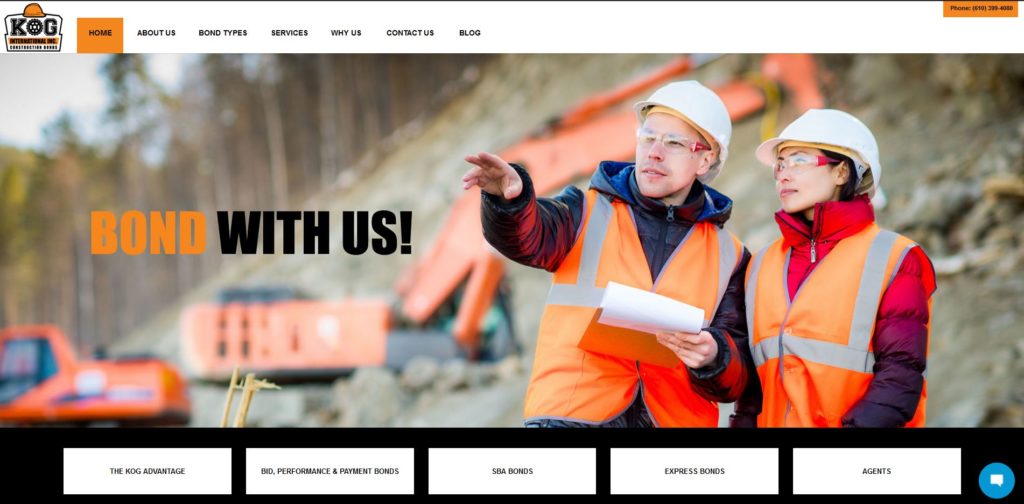 KOG International, Inc. Construction Bonds Website